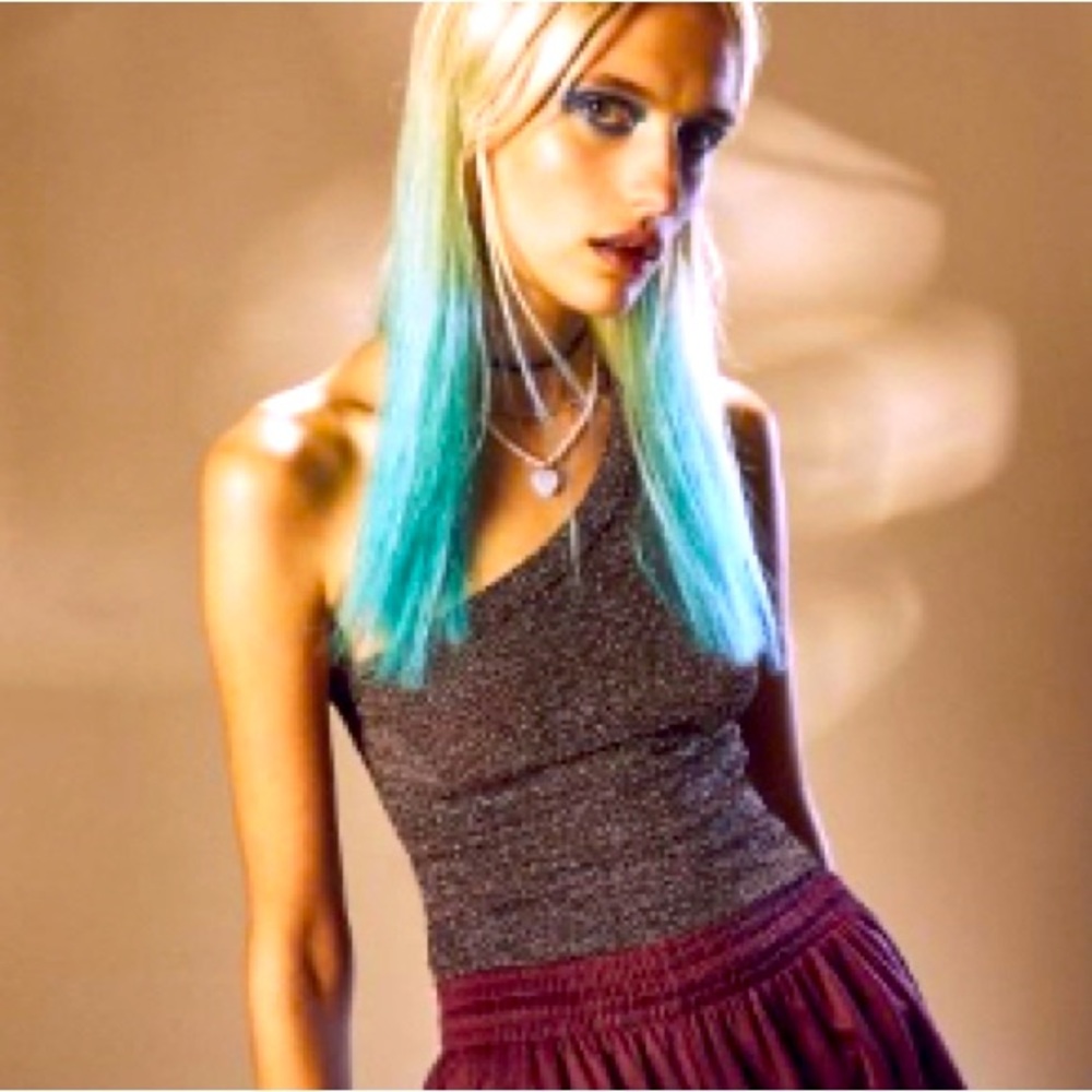Sparkly One Shoulder Tank Top